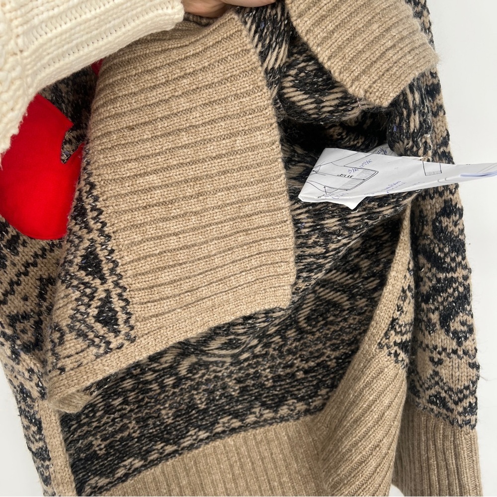 Free People Mt. Snow "SKI" Half Zip Collared Winter Knit Pullover Tunic Sweater - Picture 6 of 11